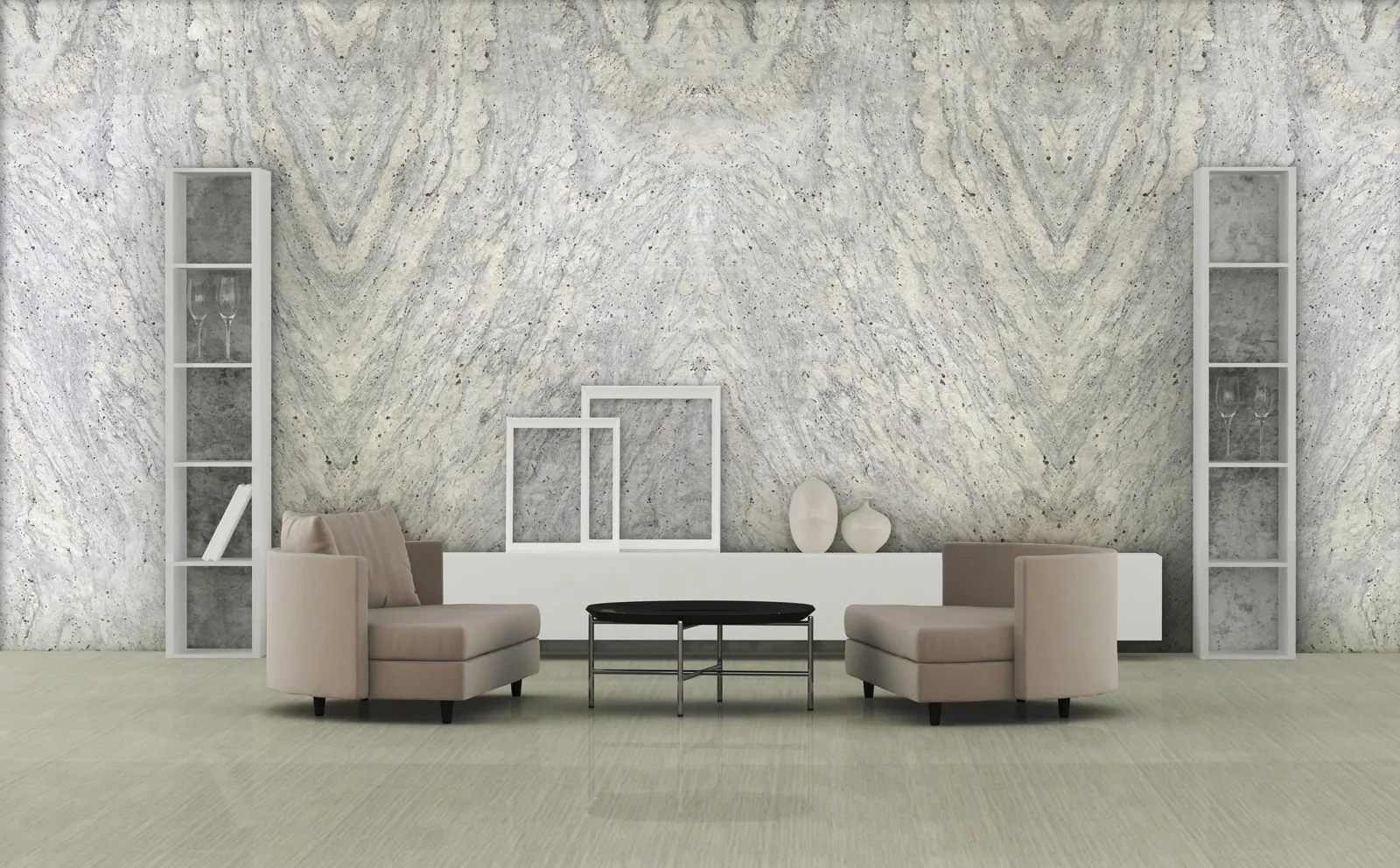 Гранит Bianco Romano в интерьере панно / панно с подсветкой / камень с подсветкой и отделка стен / стены