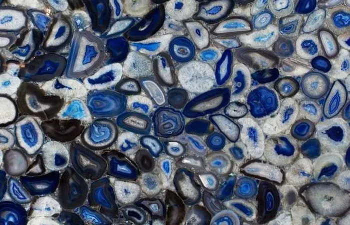 Агат Agate Blue Flower