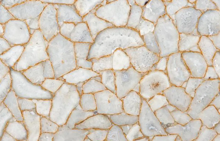 Агат Agate White With Gold