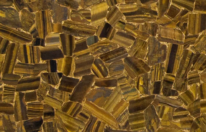 Тигровый глаз Tiger Eye Gold Tile Selection Gold Inlay