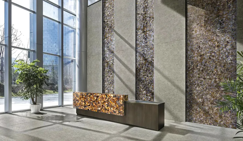Агат Agate Rubane With Gold Inlay