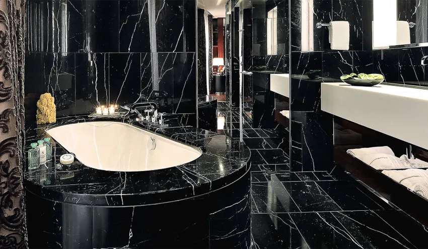 Мрамор Negro Marquina